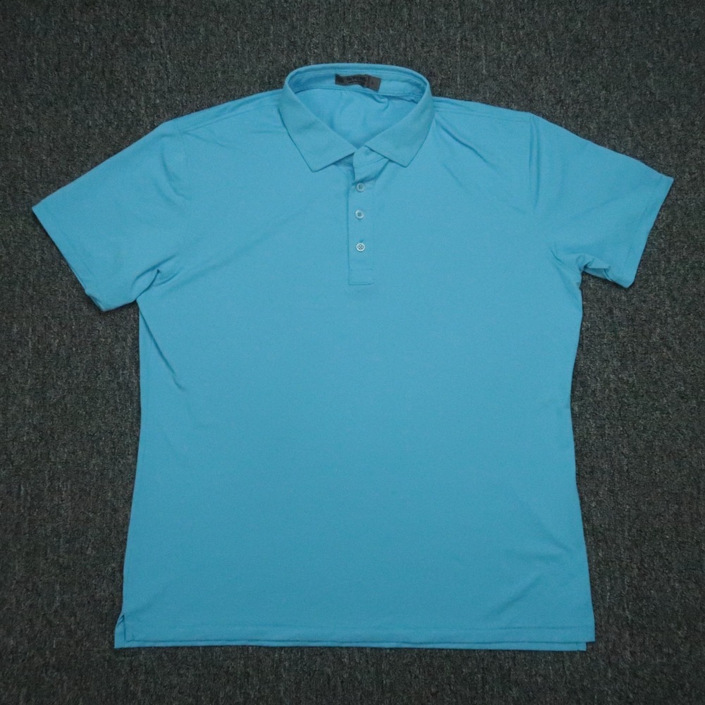 G Fore Shirt Mens Large Blue Performance Golf Polo Short Sleeve Lightweight